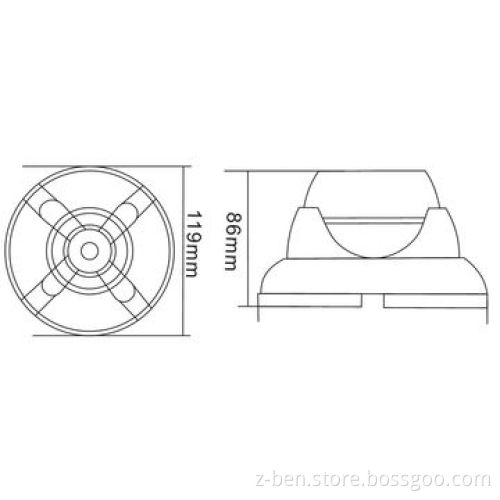 Fixed Dome Camera with 1-piece Dot-matrix High Power IR LED, 700TVL Horizontal Resolution